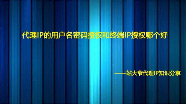 代理IP的用户名密码授权和终端IP授权哪个好