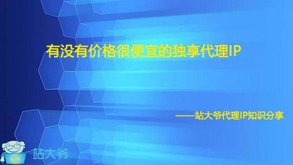 有没有价格很便宜的独享代理IP
