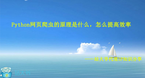 Python网页爬虫的原理是什么,怎么提高效率 Python网页爬虫的原理是什么,怎么提高效率