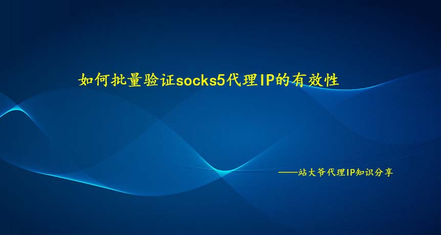 如何批量验证socks5代理IP的有效性